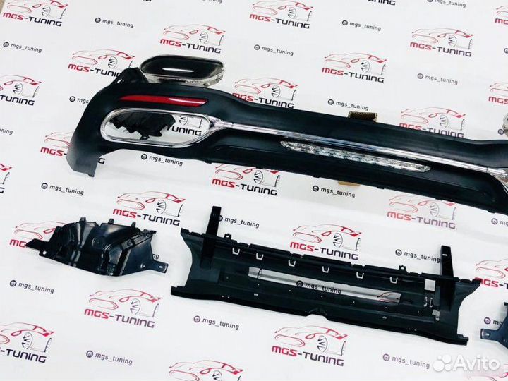 Задний диффузор с насадками AMG W222 Рестайлинг