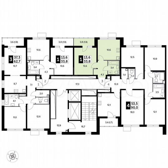 1-к. квартира, 33,8 м², 2/20 эт.