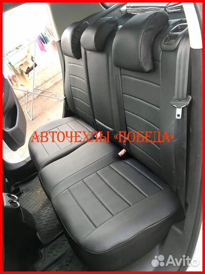 Чехлы Peugeot 308 Hb из экокожи чёрные Классика