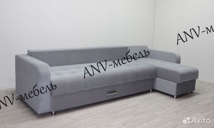 Угловой диван, увеличенное спальное место