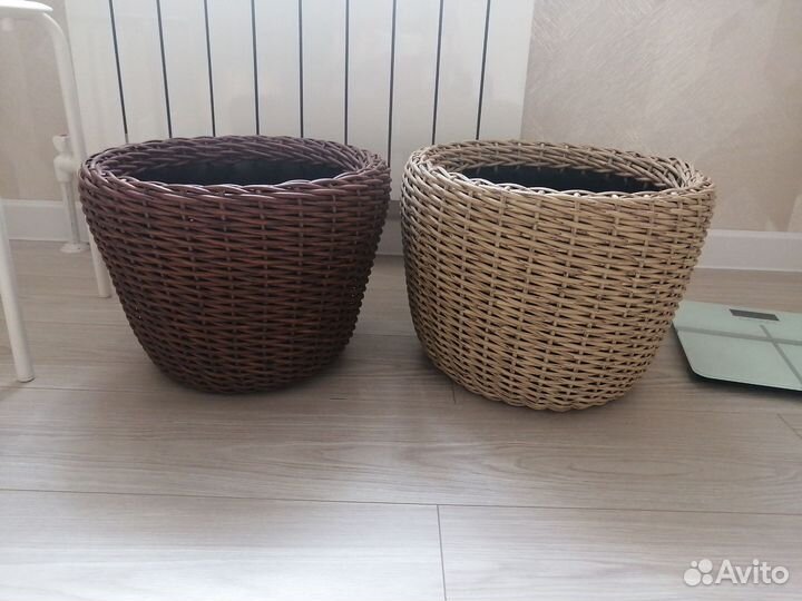 Кашпо искусственный ротанг