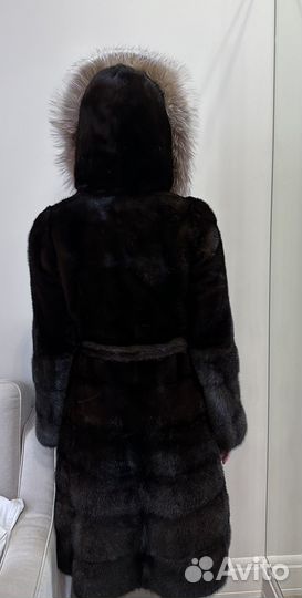 Шуба норковая с капюшоном