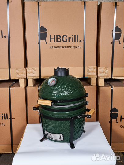 Керамический гриль Kamado HBGrill, 40 см. Green