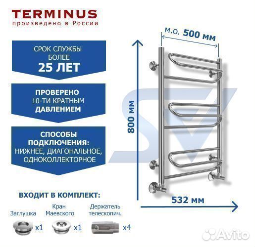 Полотенцесушитель Юпитер водяной