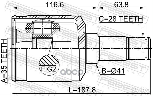 2211-sormtlh ШРУС внутренний к-кт 35x41x28 Hyu