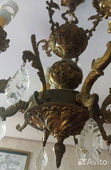 Люстра винтаж бронза италия