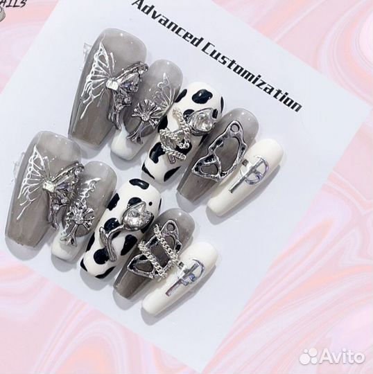 Накладные ногти ручной работы