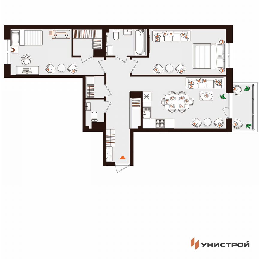 2-к. квартира, 75 м², 4/5 эт.