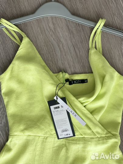 Платье сарафан изо льна как zara mango lime