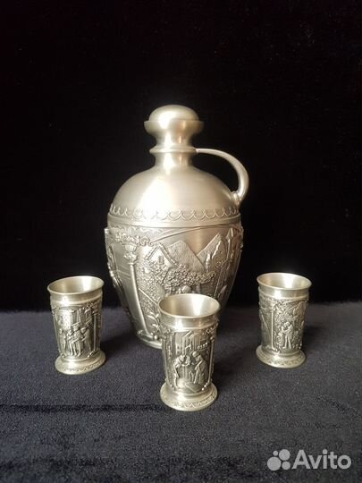 Кувшин с 3 стопками, олово. Германия