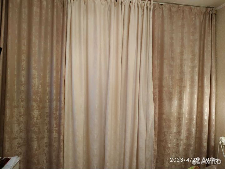 Шторы 2.7/1.5-2 шт.) + тюль сетка 10 м)