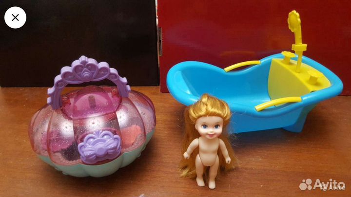 Ванна с куклой,водная ракушка,набор для вязания