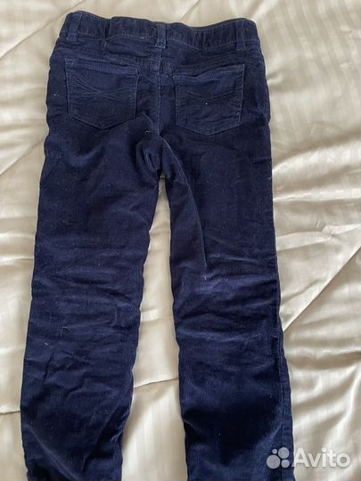 Вельветовые брюки для девочки 104-110