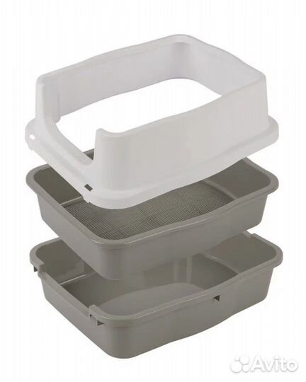 Лоток для кошек с высоким бортом и сеткой