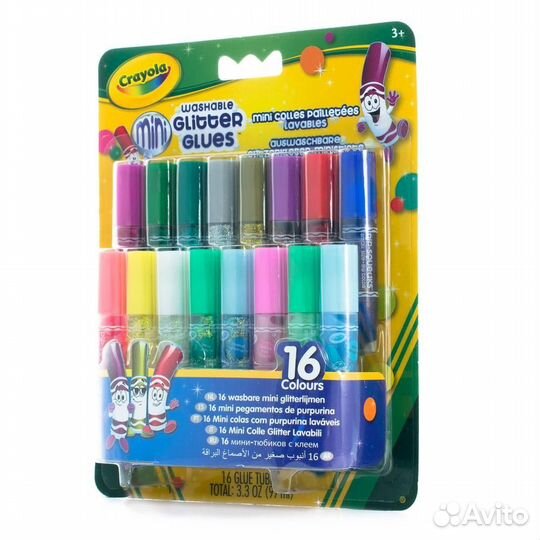 Набор блестящий клей Crayola 16 мини-тюбиков