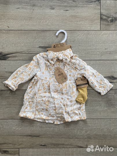 Муслиновый костюм для девочки 0/3,3/6,6/9,9/12