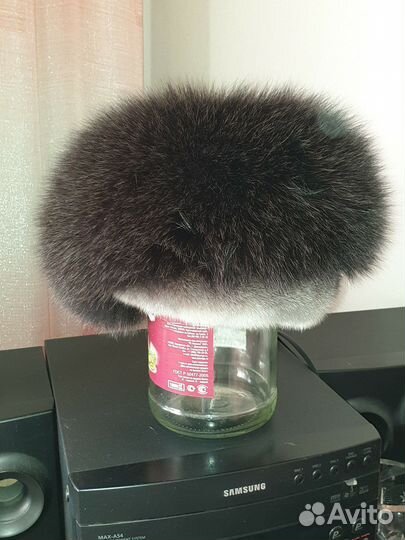 Шапка норковая женская с отделкой из песца