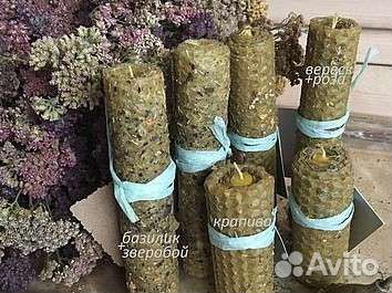 Свечи из натурального воска - ручная работа