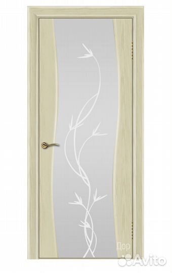 Межкомнатная дверь под дерево с стеклом / Лайма