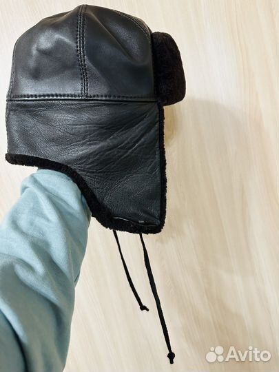 Кожаная шапка мужская Турция