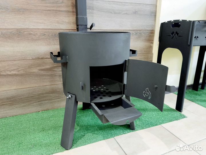 Печь 3мм с зольником для казана 10-12л