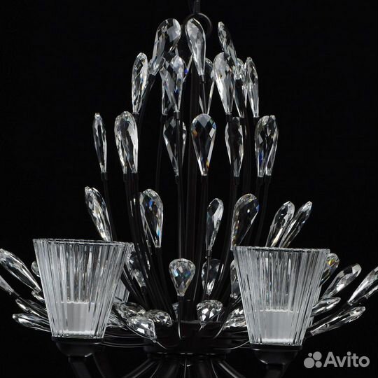 Люстра подвесная металл и стекло модерн