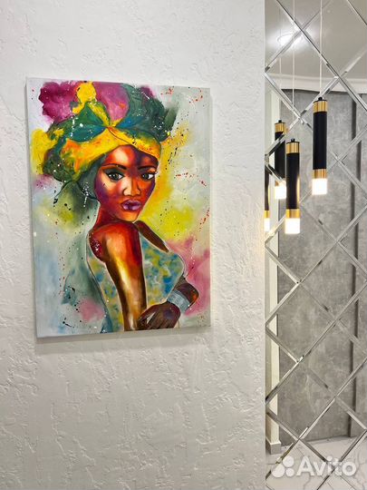 Картина маслом африканка