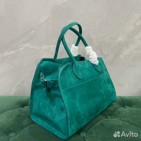 Изумрудная сумка The Row Margaux12 натур.кожа