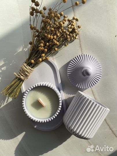 Набор из гипса с соевой свечой