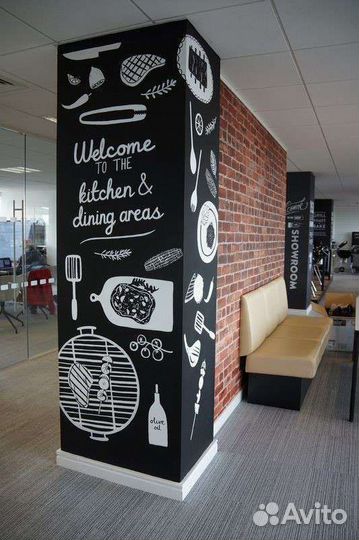 Ручная роспись меловой доски