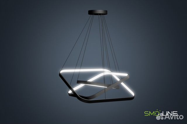 Светодиодная люстра в форме 3-х Квадратов