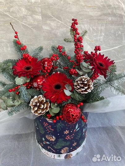 Цветочная композиция в цилиндре