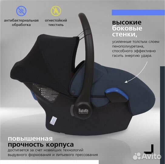 Авто-люлька Nuovita Carro, Blu scuro/Темно-синий