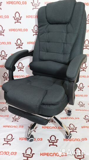 Кресло директора/руководителя, черное, ткань