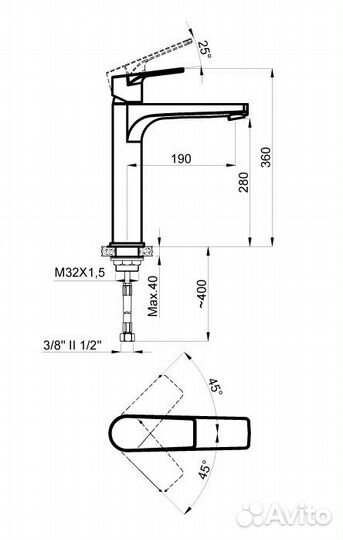 Azario AZ-156845537 Смеситель для раков