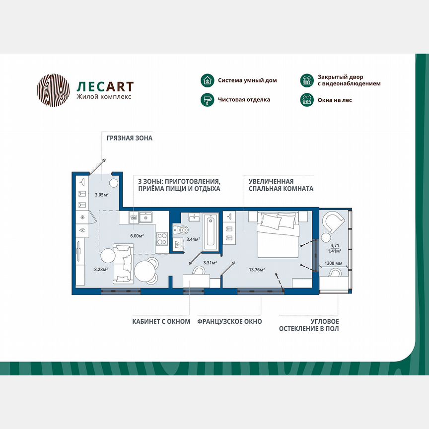 1-к. квартира, 39,3 м², 2/12 эт.