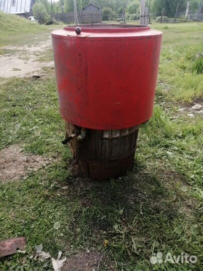 Чугунная печь для бани с баком для воды