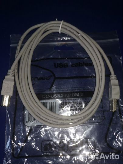Кабель USB A-B (1,8м) для принтера, сканер