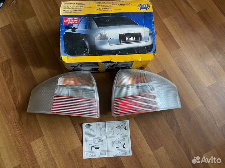 Новые фонари Hella White Audi A6 C5 Седан