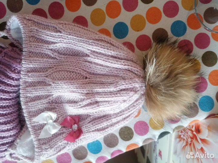 Шапочка + манишка 2-5 лет