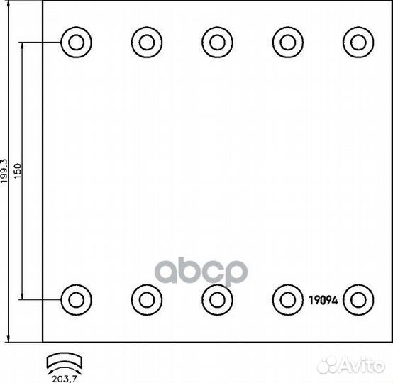 1909436 накладки торм.рем. U-1WVA 19094 (420x2