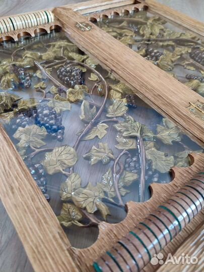 Нарды ручной работы со стеклом