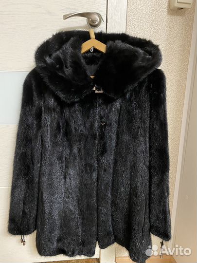 Шуба норковая с капюшоном 46 48