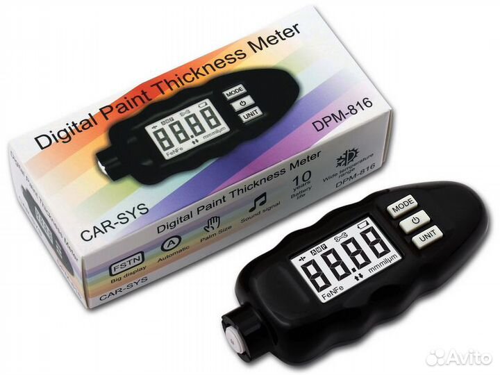 Толщиномер лкп CarSys 816Pro черный