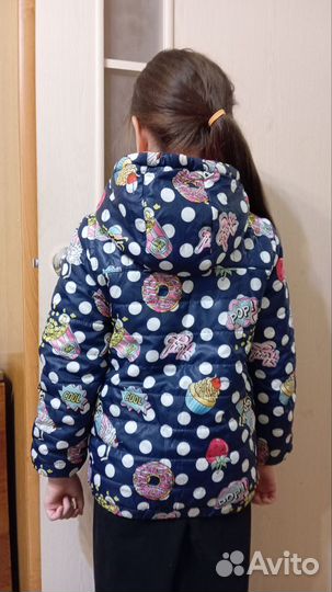 Куртка демисезонная двусторонняя для девочки 128