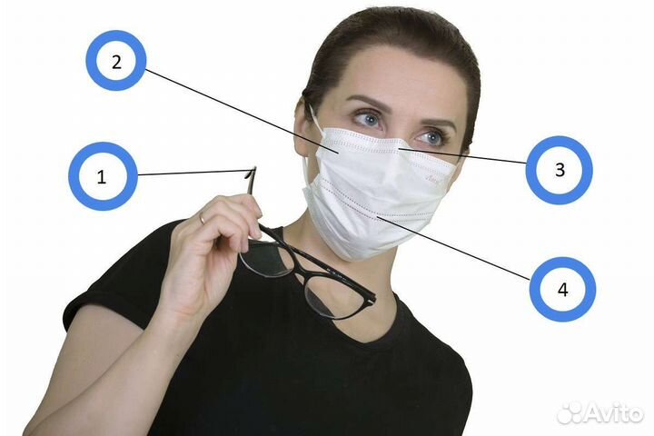 Маска медицинская элит (2 фиксатора)