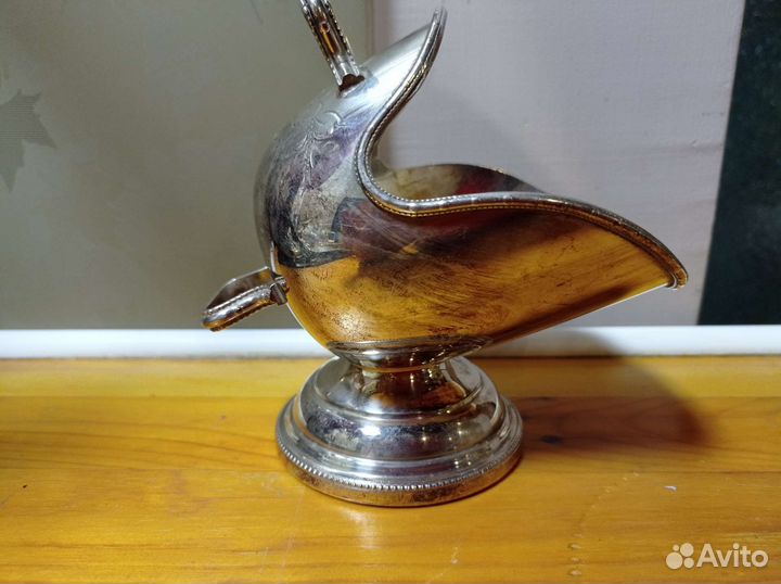 Старинные сахарницы, латунь, серебрение, Англия