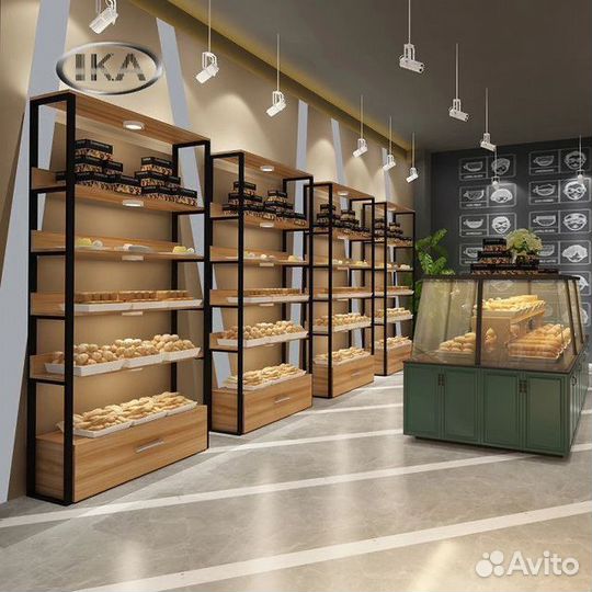 Стойка с витриной для пекарни, стойки для кофе