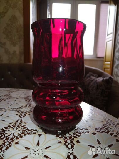 Ваза для цветов из богемского стекла(Чехия)