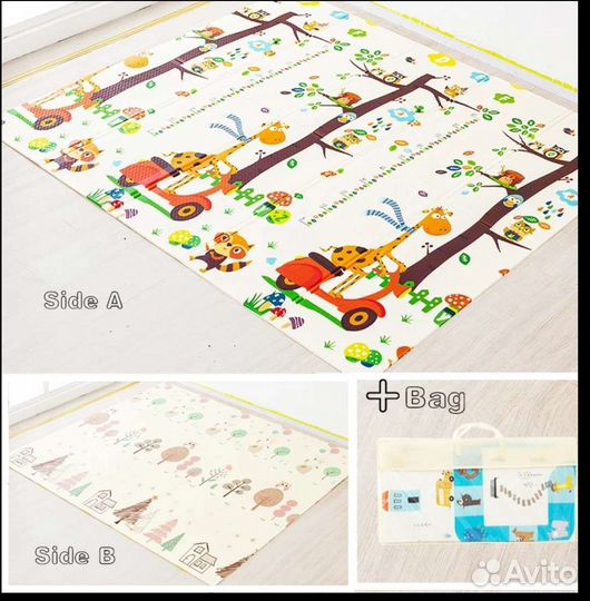 Детский коврик для ползания складной